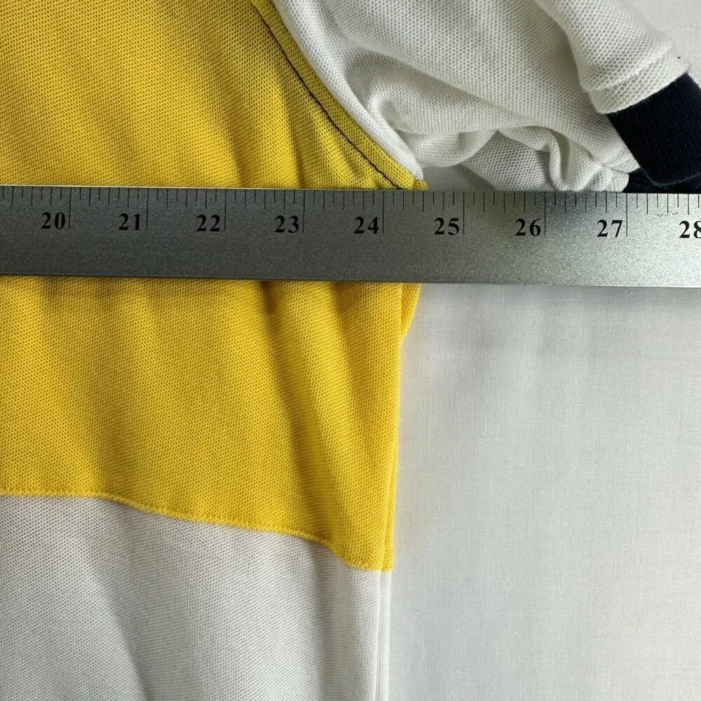 NAUTICA Polo Shirt Mens 2XL Pique Cotton Colorblock Short Sleeve Blue/Yellow - Picture 8 of 9